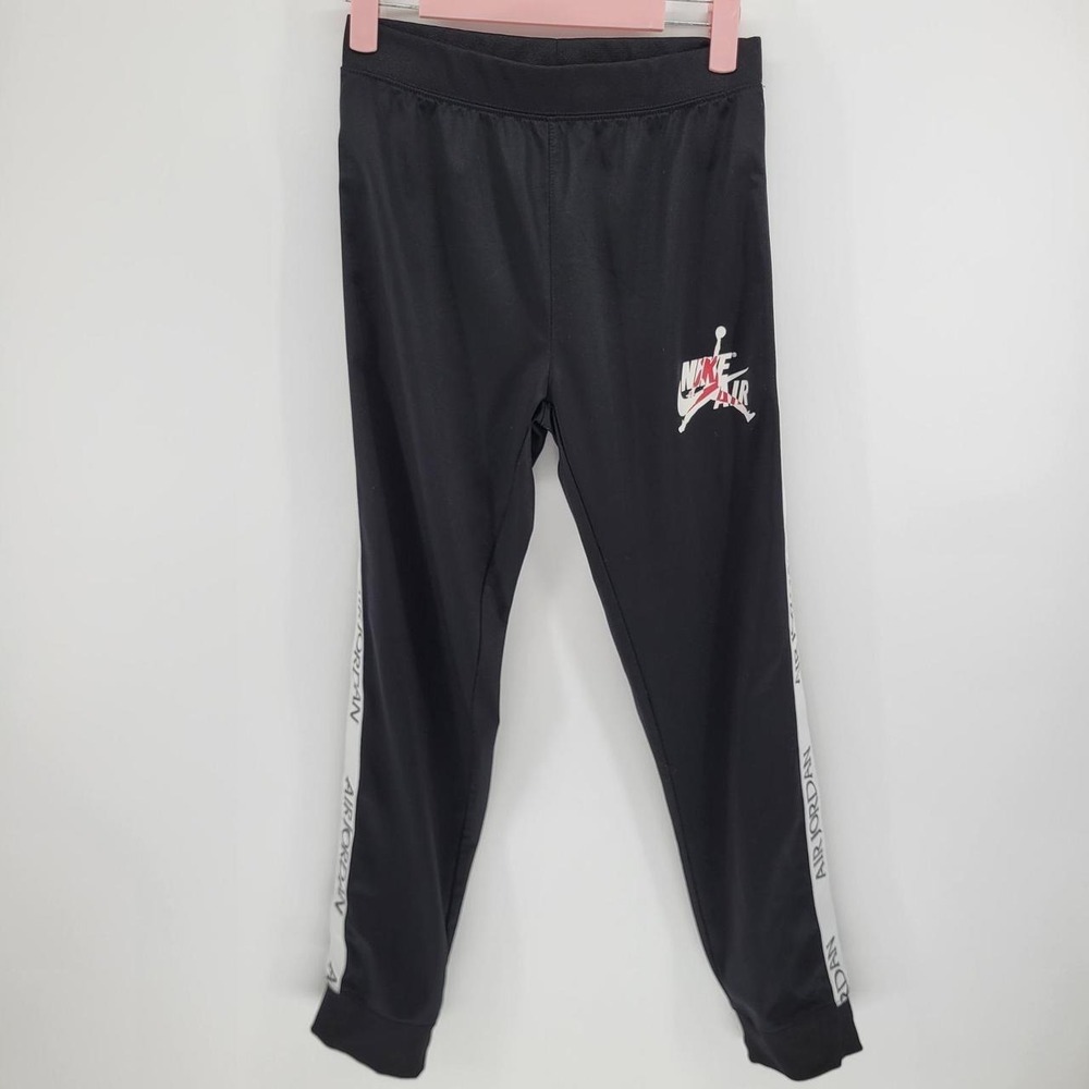 Nike Air Jordan Boys Black Track Pants Joggers Side Stripe Large 12-13Y 7146-023